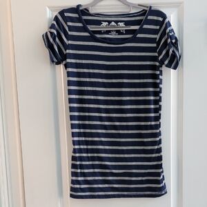 Poof! Navy and White Striped Short Sleeve Tee